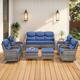 Option Grey Wicker / Blue Cusion