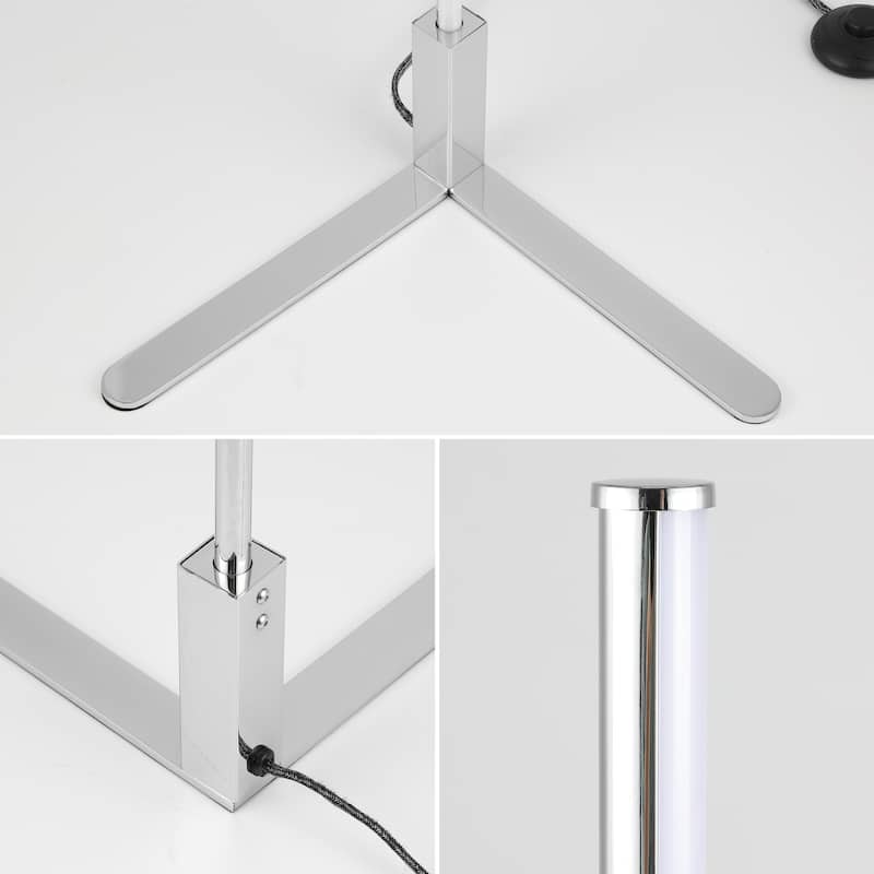 Malthe 60.5" Modern Contemporary Aluminum/Iron Integrated LED Post Floor Lamp, by JONATHAN Y