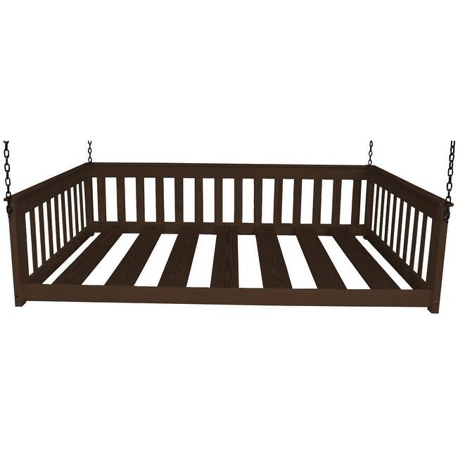 Pine Full Mission Hanging Daybed with Chain - Rich Tobacco Stain
