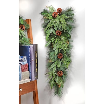 32"JuniperCedar Mix Pine Bayleaf & Cone Teardrop - 32"