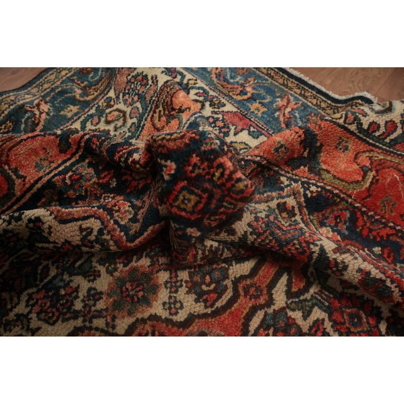 Hand Knotted Oriental 100% Wool Carpet Traditional Medallion Beige & Ivories Bibikabad Area Rug - 6' 2'' X 4' 5''