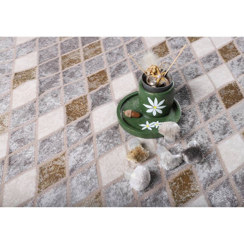 Viana Collection Modern Abstract Area Rug