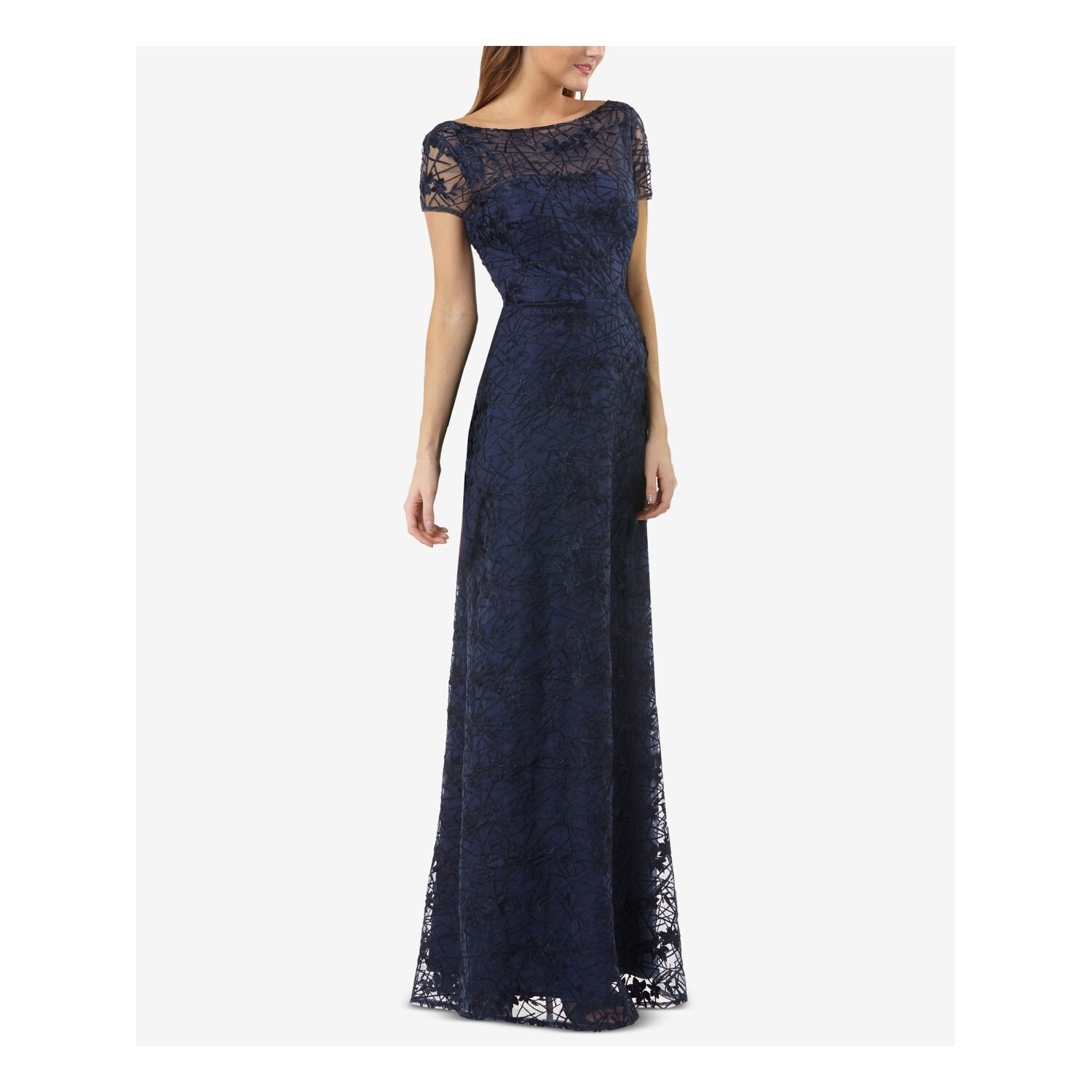 js collections boatneck embroidered dress