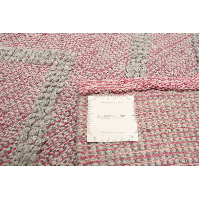 ECARPETGALLERY Braid weave Sienna Pink Wool Rug - 4'10 x 8'2