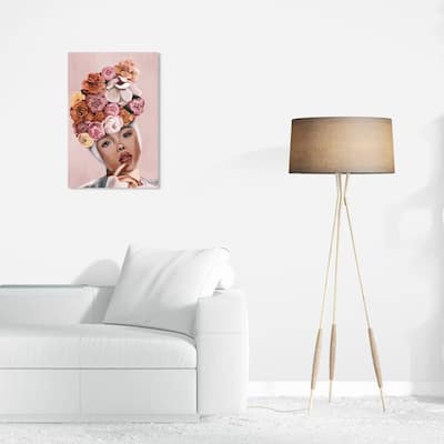 Wynwood Studio Canvas Floral and Botanical Thoughts Full of Flowers Pink and Modern & Contemporary Wall Art Canvas Print