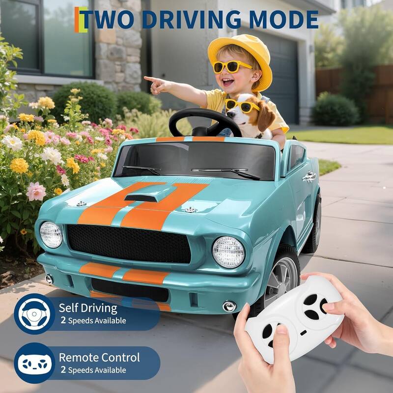 12v Electric Vehicle Licensed Shelby GT350 Ride on Car Toy for Kids Best Gifts