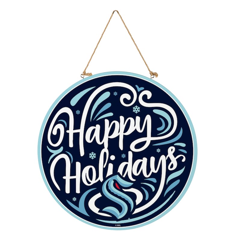 Seattle Kraken 18" x 18" Happy Holidays Door Décor Wall Sign - 18" x 18"