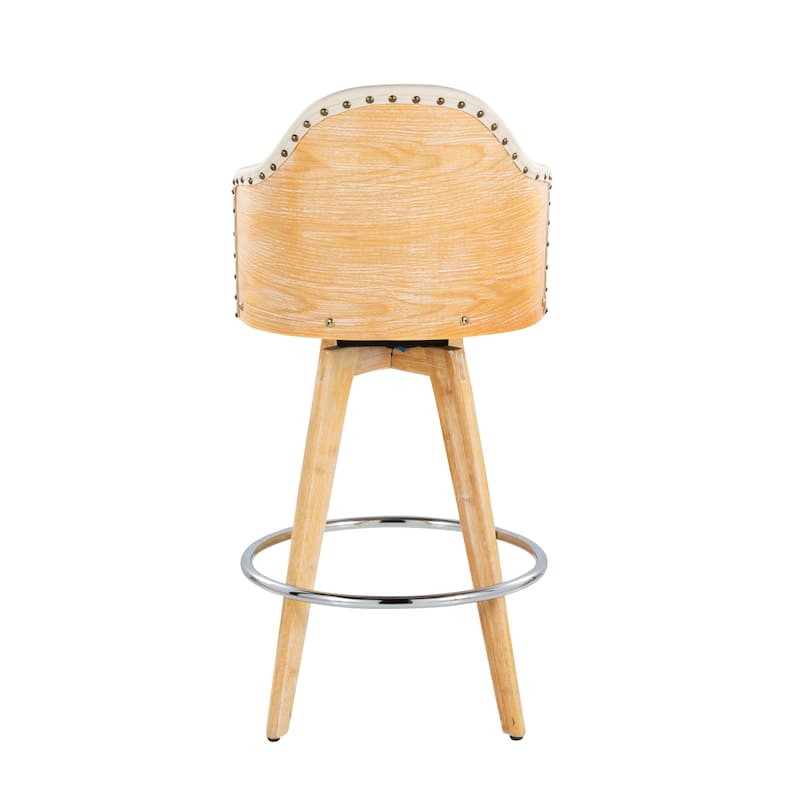 Carson Carrington Valsatra 26" Fixed-Height Counter Stool with Natural Wood Back (Set of 2)