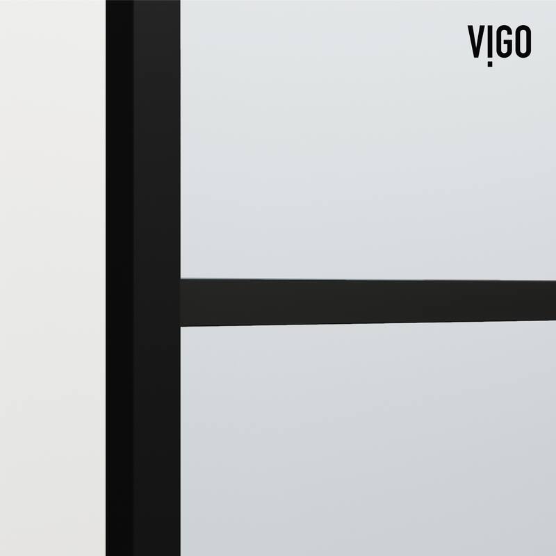 VIGO Mosaic 34" W x 62" H Framed Fixed Tub Screen in Matte Black