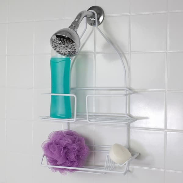 Rosefray Adjustable Height Shower Caddy Tension Pole w/ 4 Big