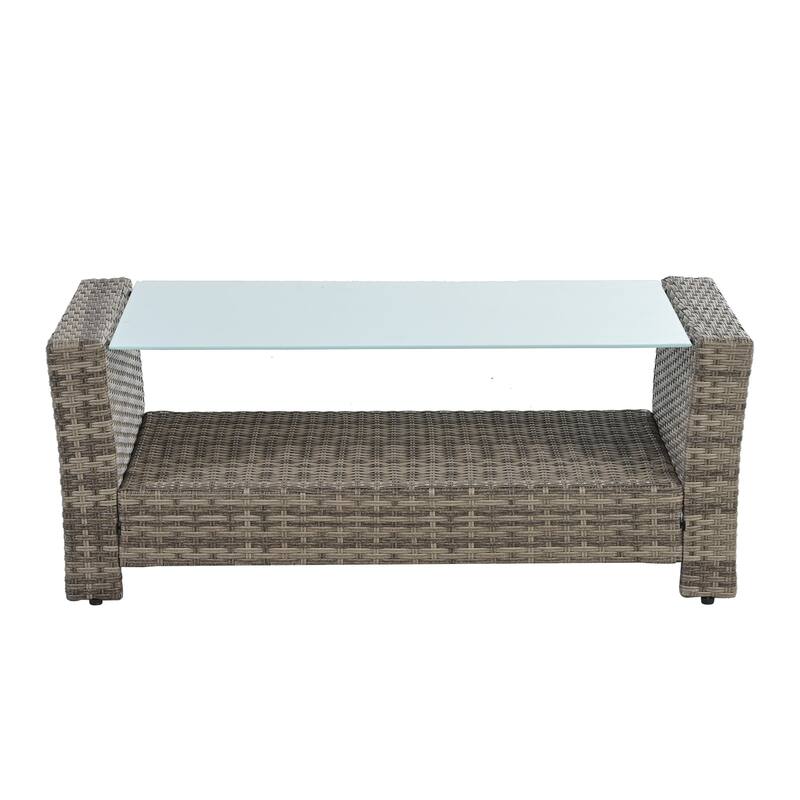 Outdoor Wicker Weaving Conversation Combo Set of 6