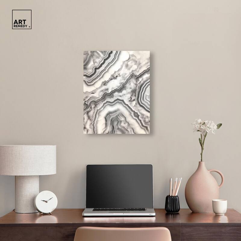 Silvered Sediment Canvas by Art Remedy, Gallery Wrapped