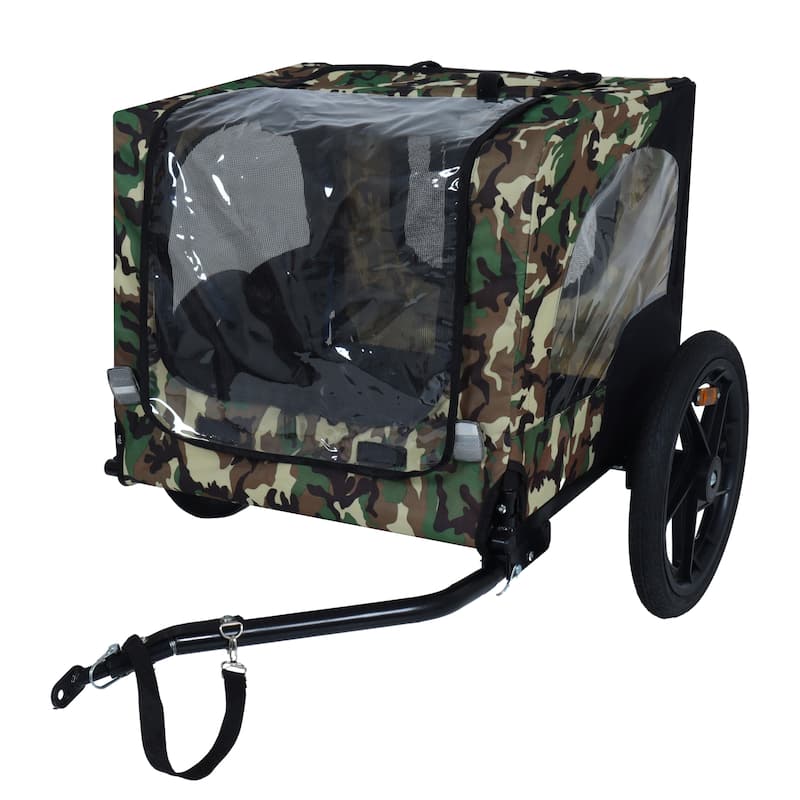 Pet Bike Trailer Dog Cart for Bicycle Suitable for Small and Medium Pets - Camouflage - Camouflage