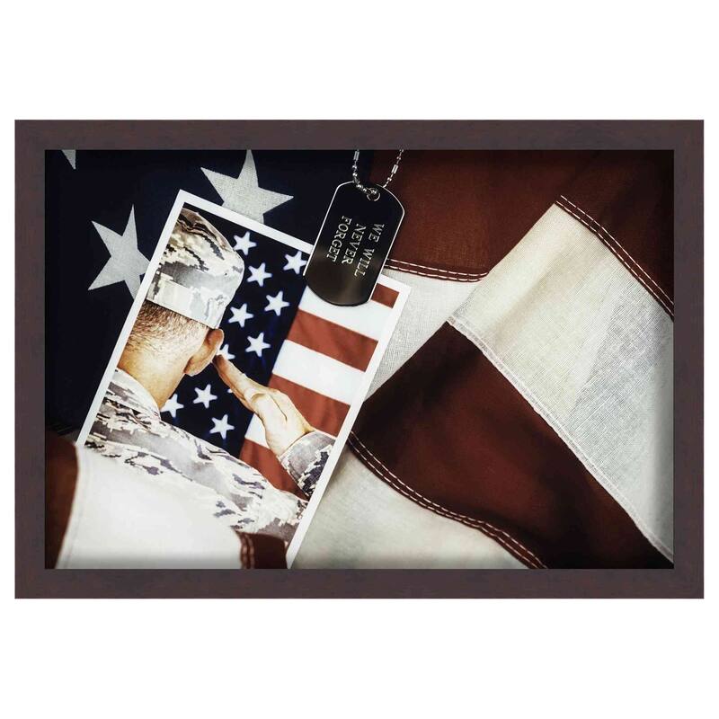 10x13 Walnut Shadowbox Frame - Interior Size 10x13 x 1.5 In Deep - Walnut Frame Made to Display Items Up To 1.5 In Deep