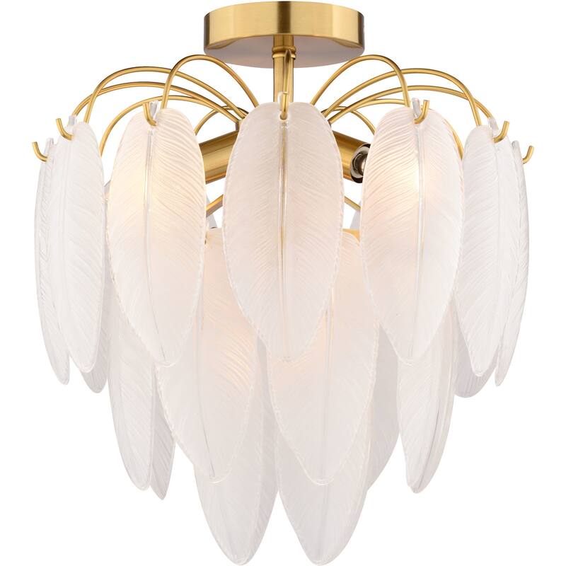 Vaxcel Lighting C0334 Burbank 4 Light 14" Wide Semi-Flush Waterfall - Muted Gold