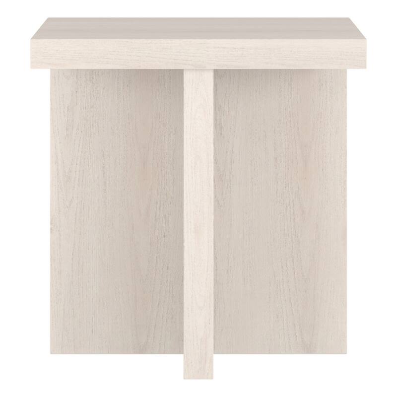 Wood Square End Table with Cross Legs Design Accent Table - 22” x 22” x 22” (D x W x H)