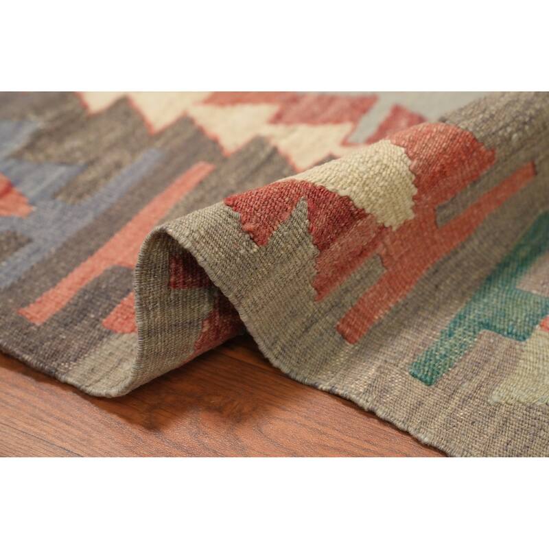 Hand Woven Oriental 100% Wool Carpet Southwestern Tribal Multi-Colored Kilim Area Rug - 10' 4'' X 6' 3''