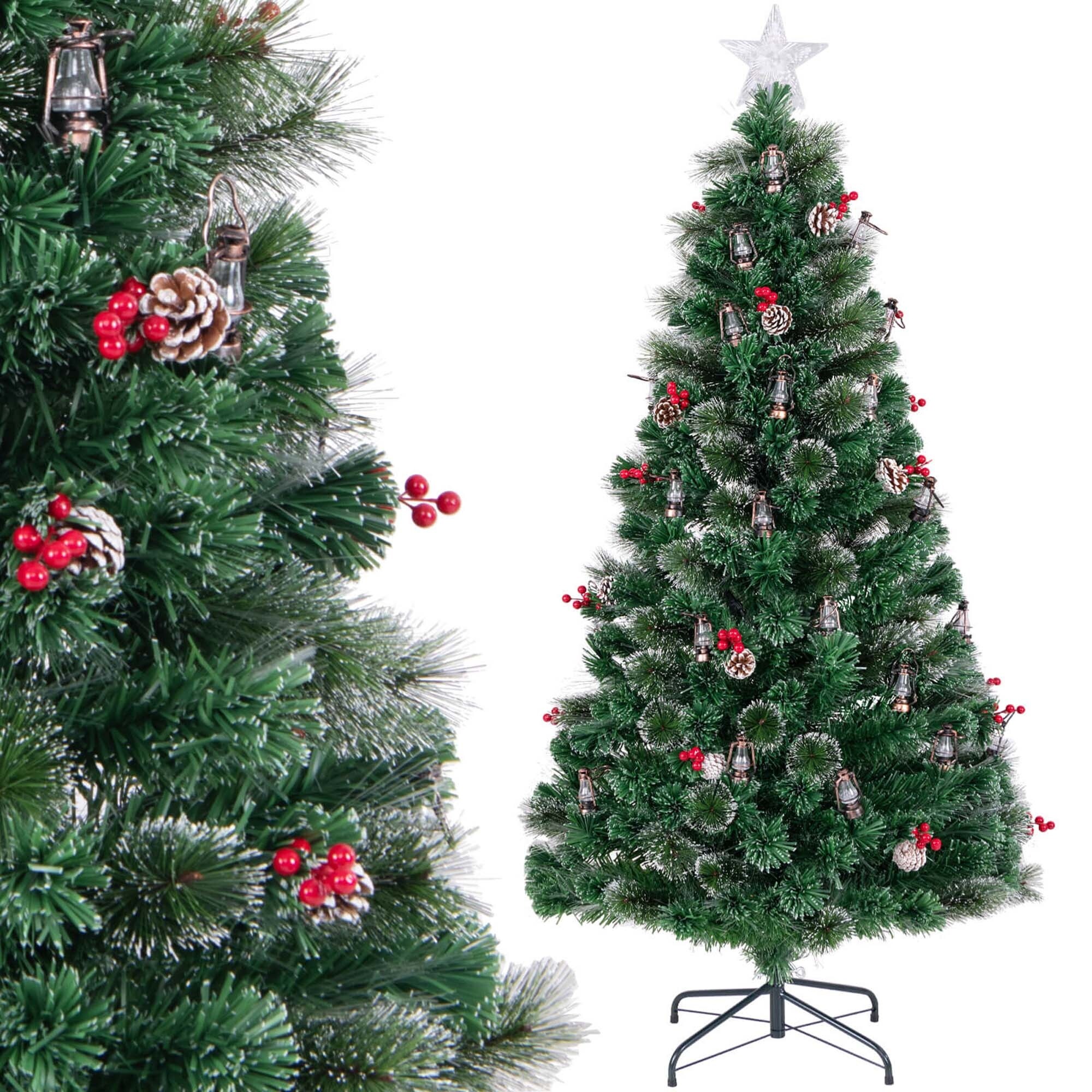 Costway 5/6/7 FT Christmas Tree Artificial Xmas Tree with 8