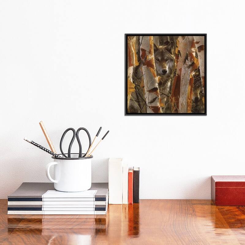 iCanvas "Wolf Guardian, Square" by Collin Bogle Framed