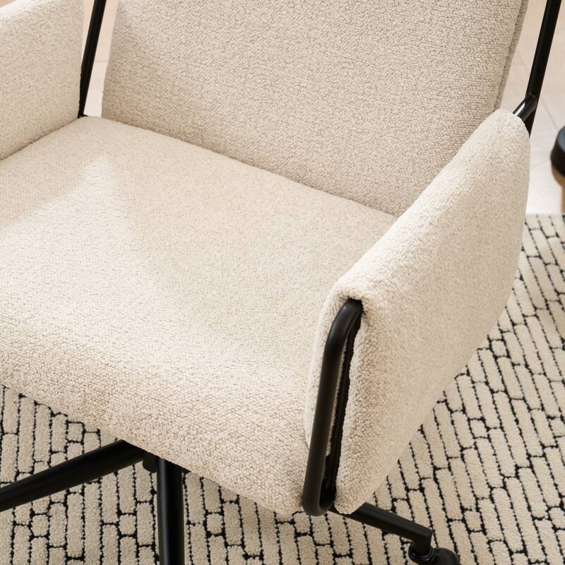 Upholstered Home Office Chair, Swivel Vanity Task Chair