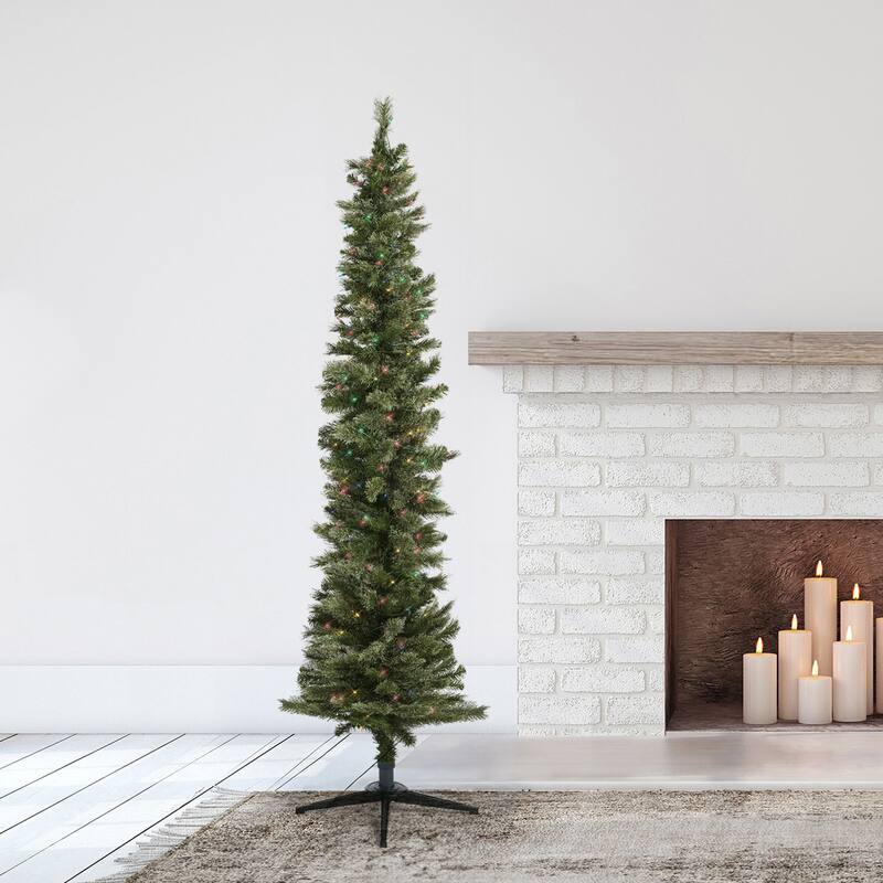 Home Heritage Stanley Pine Artificial Christmas Tree, 7' with Metal Base Stand - 12.77