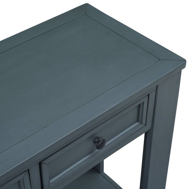 Modern Console Table/Sofa Table with Storage Drawers and Bottom Shelf for Entryway Hallway