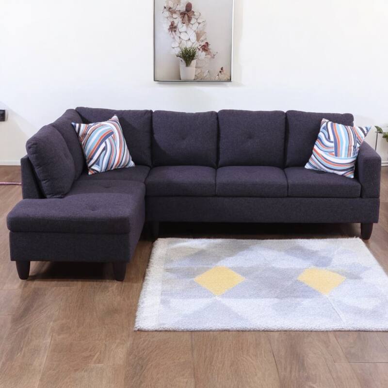 KISRAIS 97" Wide 2-Piece Upholstered Sectional Sofa Set for Small Space