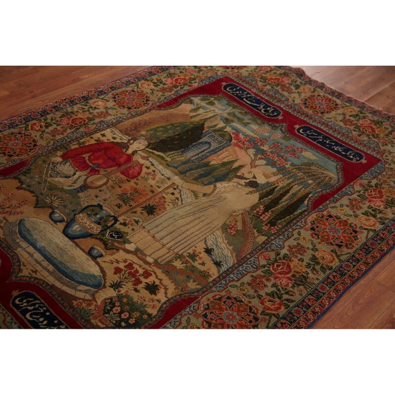 Pre-1900 Antique Masterpiece Vegetable Dye Tabriz Persian Rug - 4'7" x 6'4"