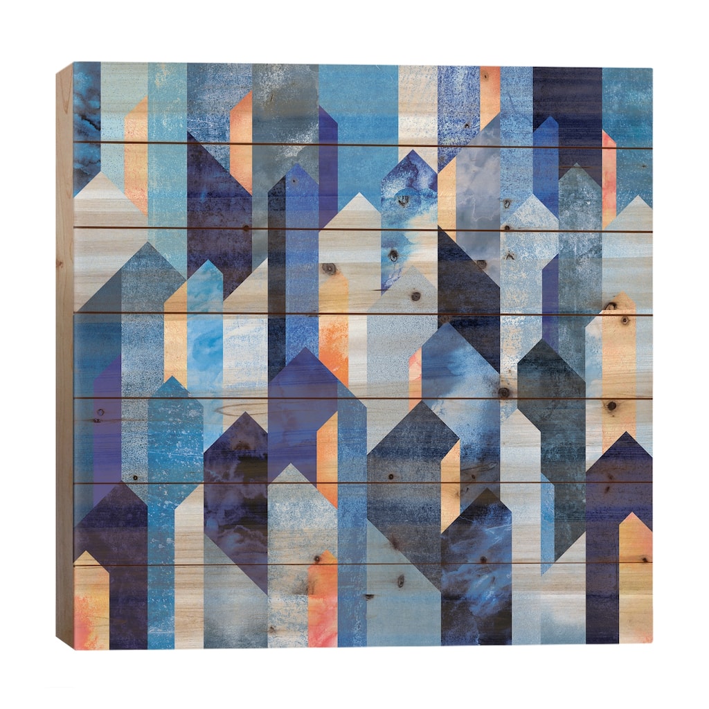 Kyanite & Salt Stone Print On Wood by Elisabeth Fredriksson - Multi-Color