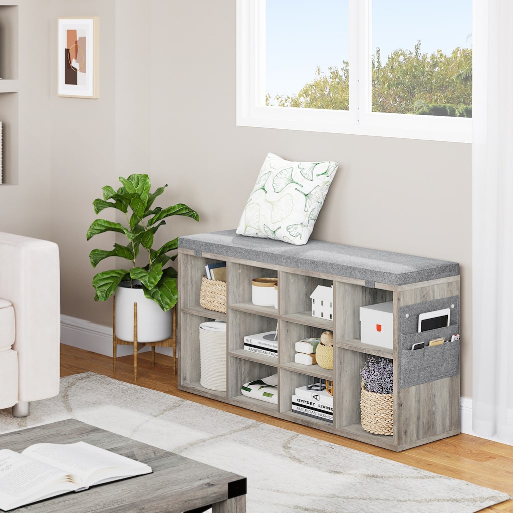 Shoe Storage Bench Cubby Organizer for Entryway