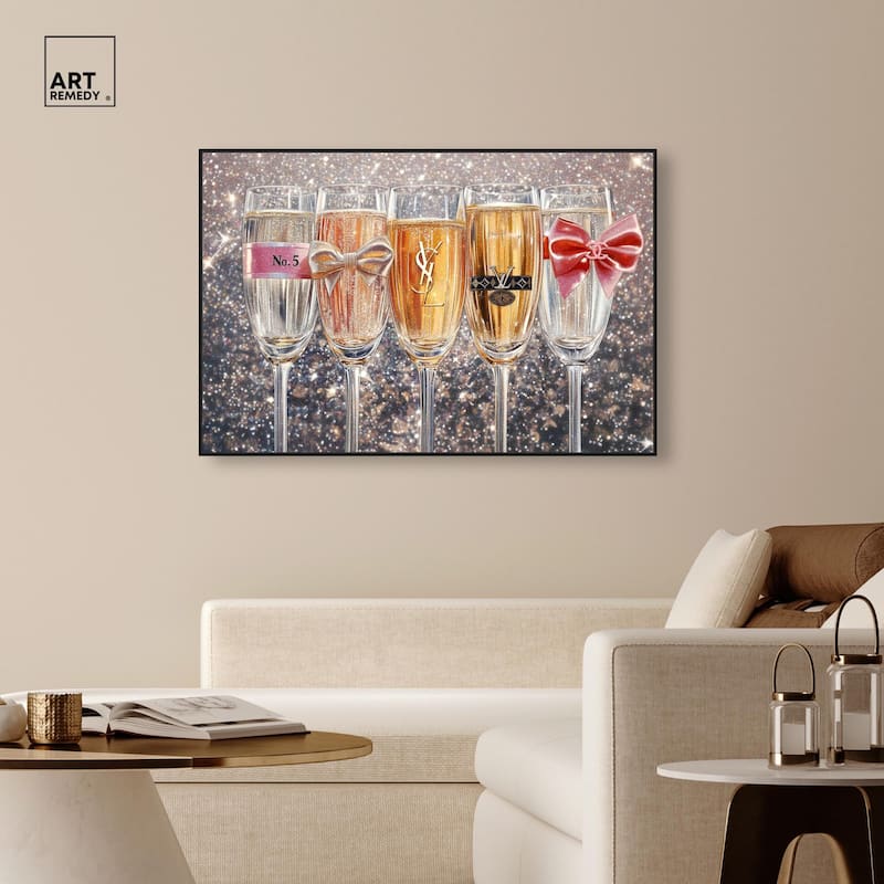 Champagne Glasses Glitz Canvas by Art Remedy