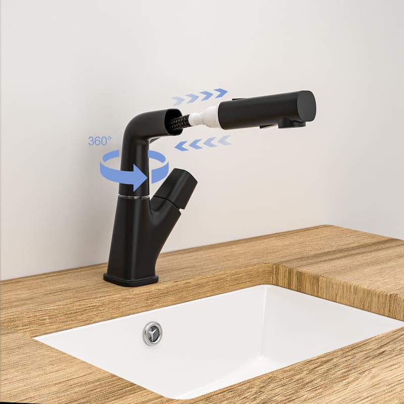 Pull-Down Bathroom Sink Faucet with Three Water Modes