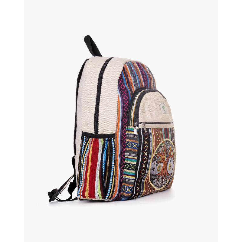 Kathmandu Collection Handmade Cotton and Hemp Tree of Life Backpack
