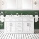 preview thumbnail 88 of 127, Bailey Bathroom Vanity with Power Bar 60" - Pure White with Brushed Nickel Hardware