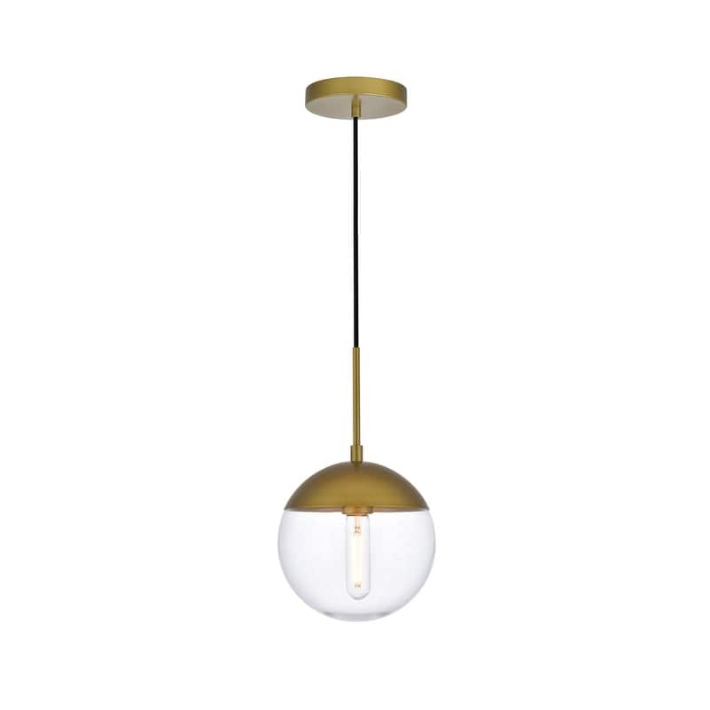 1-light Mid-century Adjustable Pendant with 8-inch Glass Orb Shade