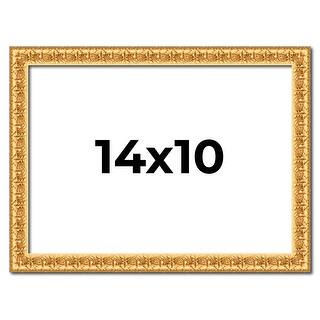 14x10 Frame Gold Real Wood Picture Frame Width 1 inches | Interior ...