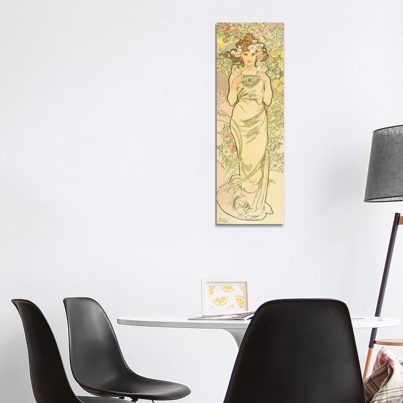 iCanvas "The Flowers - Rose, 1898" by Alphonse Mucha Canvas Print - 48x16x1.5