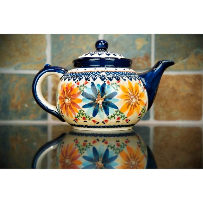 Blue Rose Polish Pottery 18 Vena Teapot