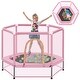 preview thumbnail 22 of 28, 55'' Toddlers Trampoline With Safety Enclosure Net And Balls, Indoor Outdoor Mini Trampoline For Kids