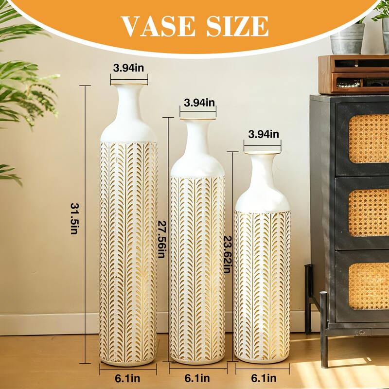 Hand-Woven PVC Rattan Floor Vase