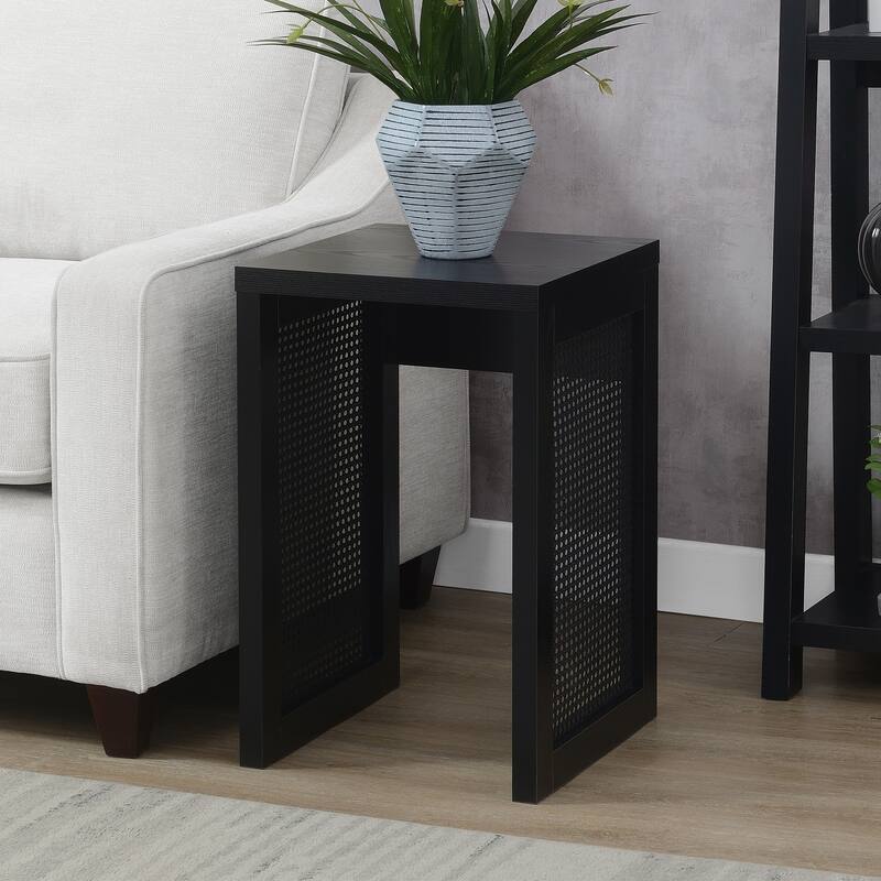 Convenience Concepts Northfield Weave End Table - Black/Black