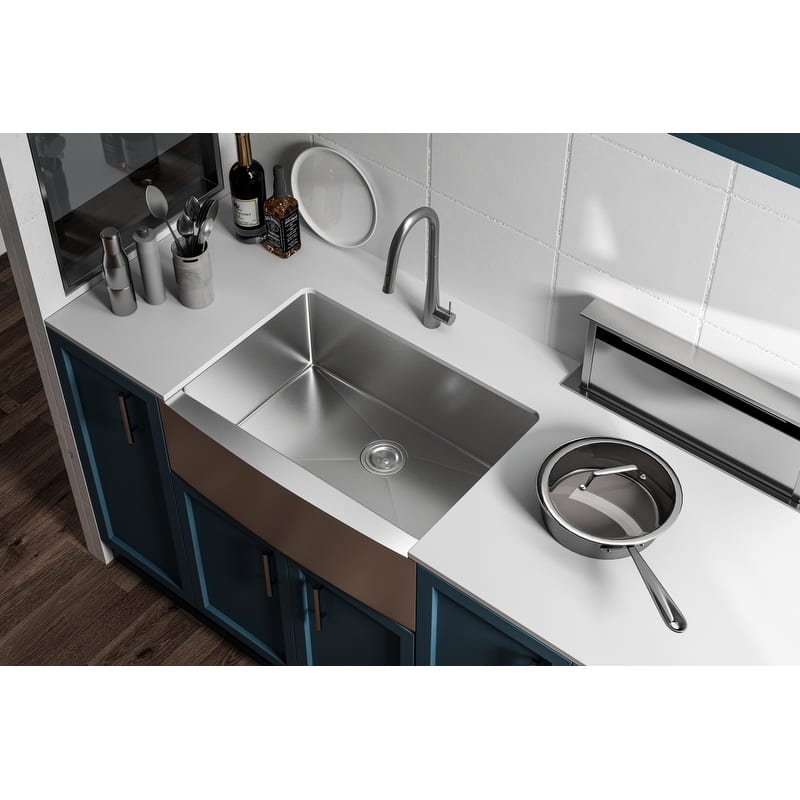 Indigo Home Stainless Steel farmhouse kitchen sink L27" x W22"