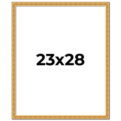 23x28 Frame Gold Real Wood Picture Frame Width 1 inches | Interior