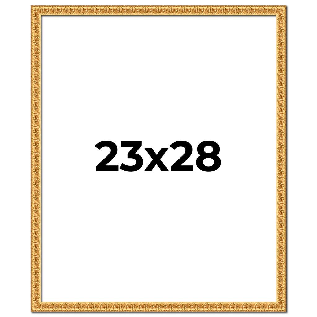 23x28 Frame Gold Real Wood Picture Frame Width 1 inches | Interior