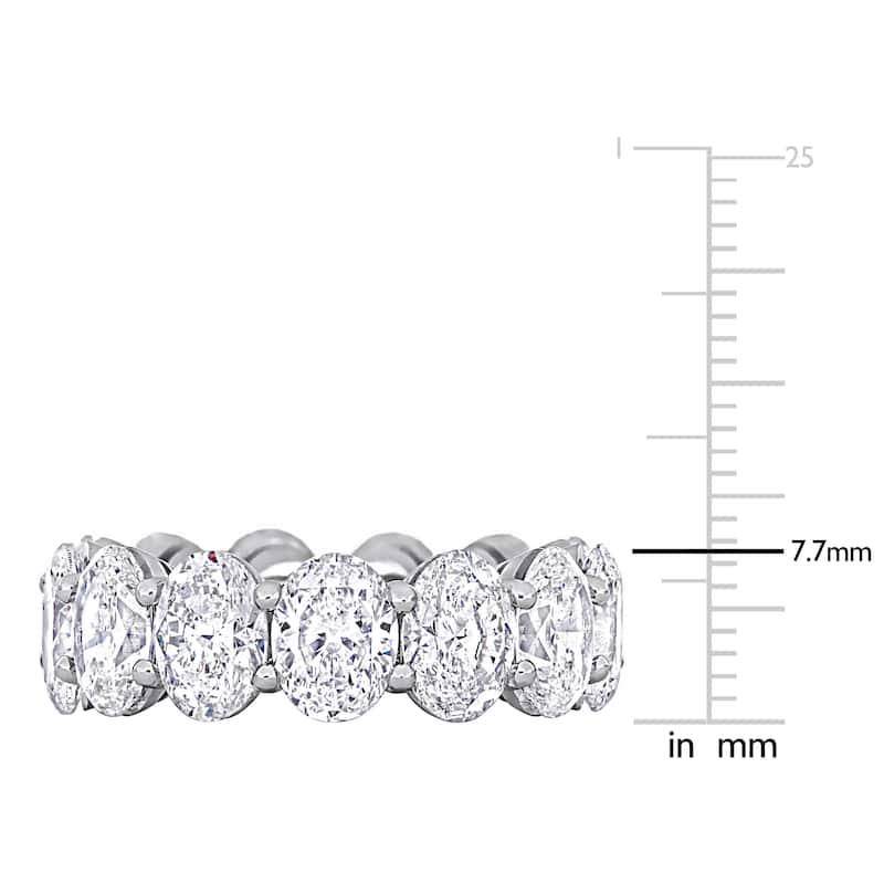 Miadora 13 1/10ct TDW Oval Diamond Eternity Ring in 18k White Gold