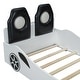 preview thumbnail 10 of 11, Wood Car-Shaped Twin Size Platform Bed with LED