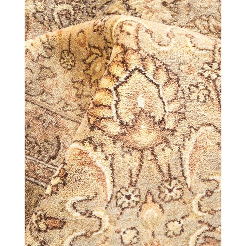 Overton Hand Knotted Wool Vintage Inspired Traditional Mogul Gray Area Rug - 6' 3" x 9' 1"