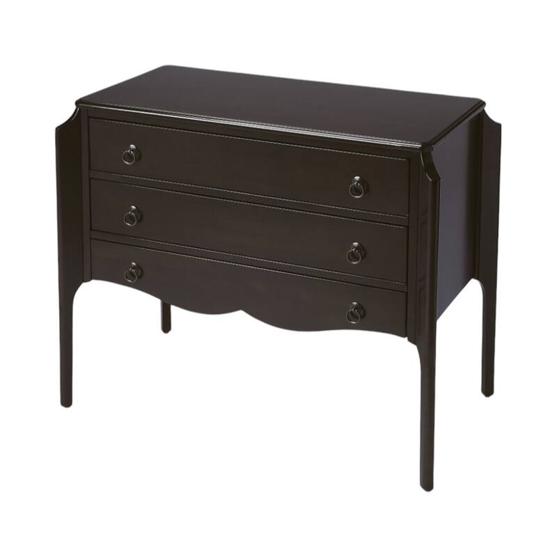 HomeRoots 34" Dark Brown Solid Wood Three Drawer Dresser