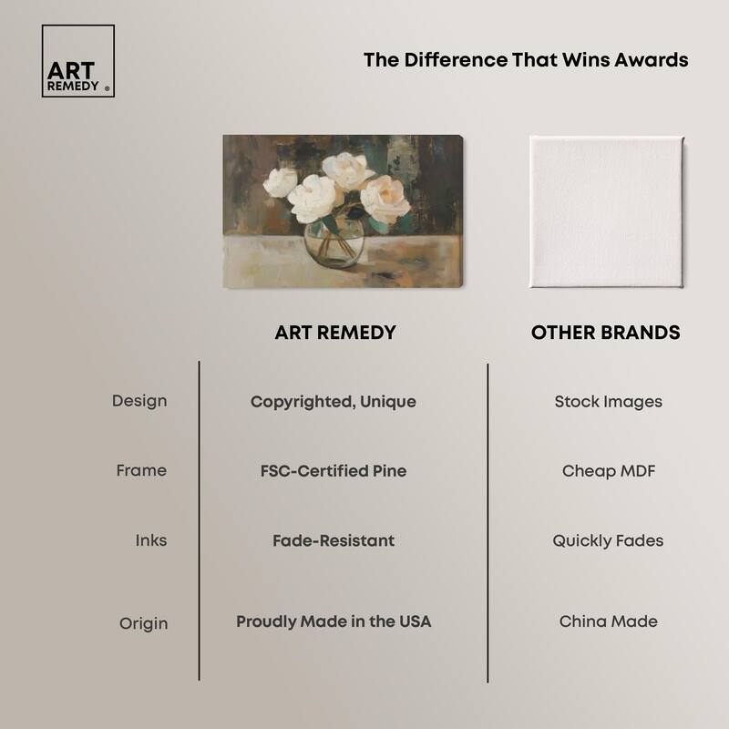 Creamy Cascade Cluster I Canvas by Art Remedy, Gallery Wrapped