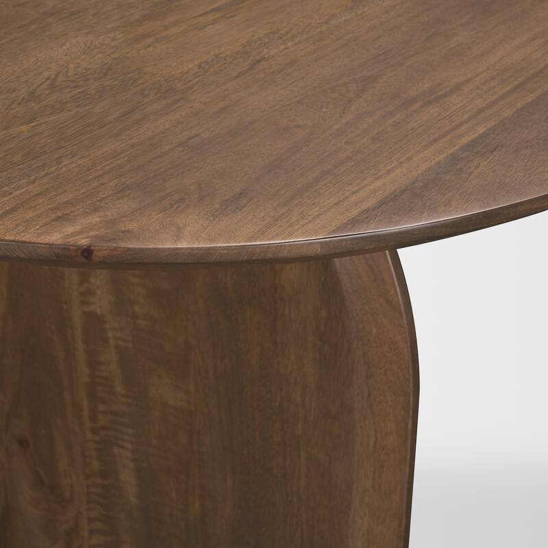 Isla Oval Dining Table w/Dark Brown Wood Top & Arched Legs - 86.5L x 39.0W x 30.0H